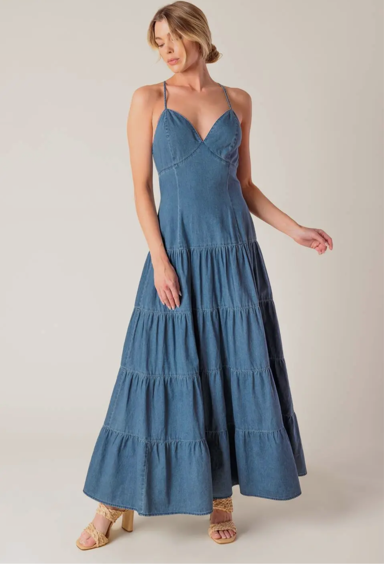 SUNDAY BEST CHAMBRAY MIDI DRESS