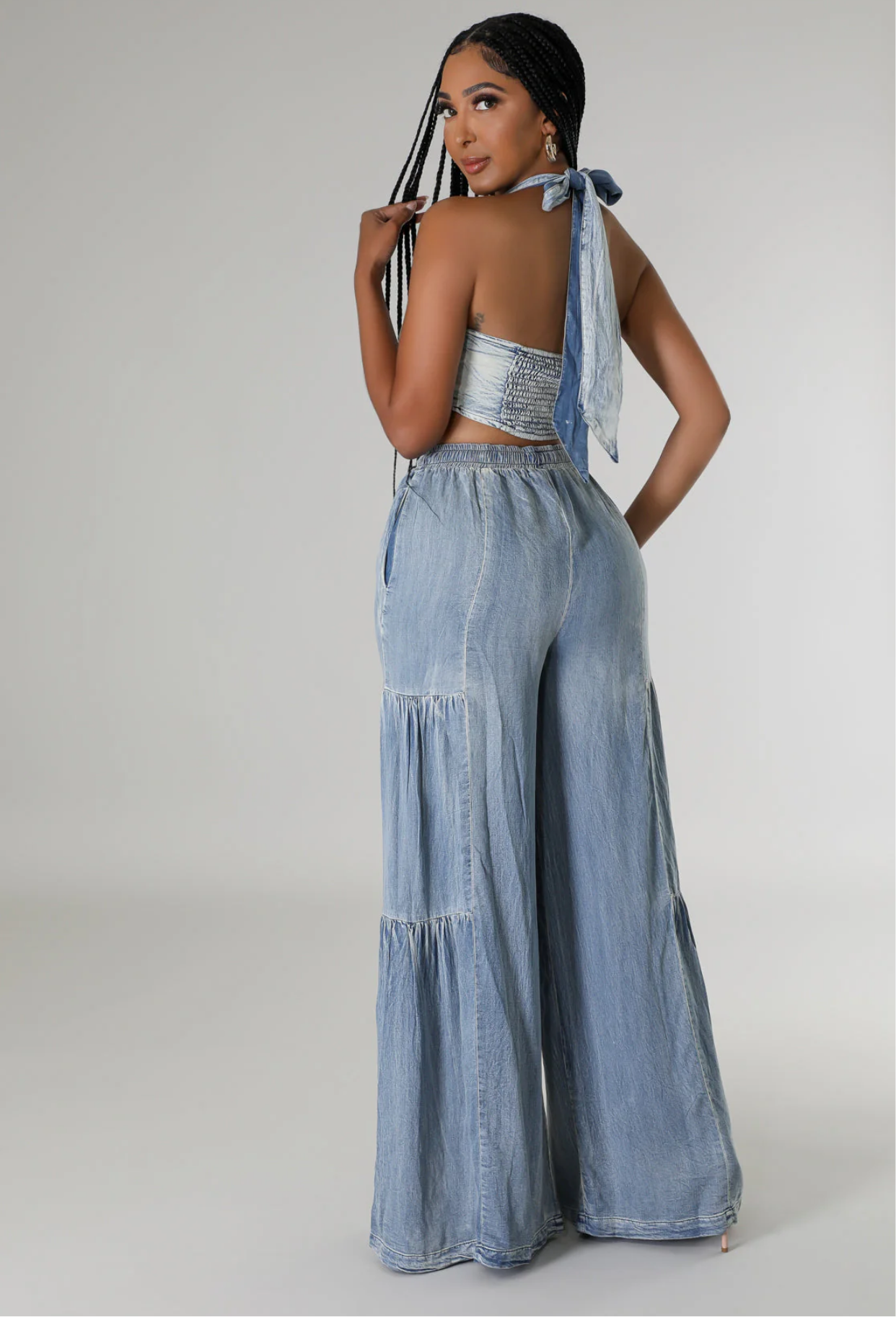 Take Me To The River 2pc Denim Pant Set
