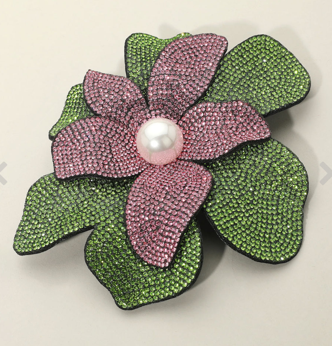 Pearl Accent Bling Studded Flower Brooch/Hair Pin