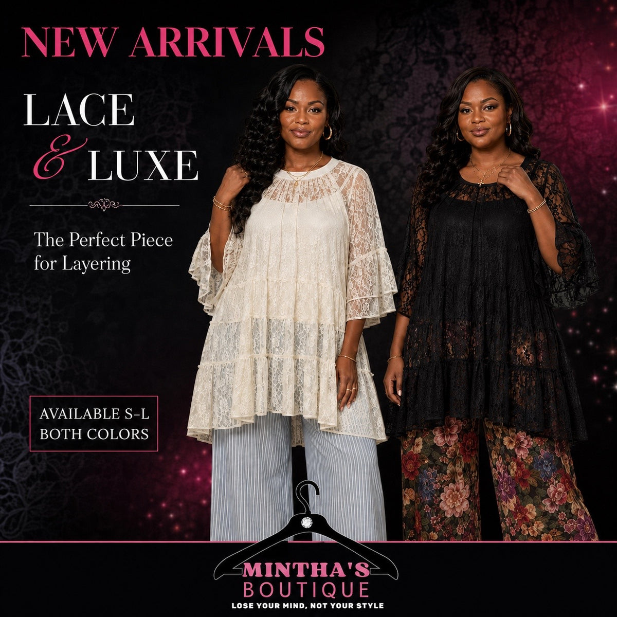LACE & LUXE TUNIC TOP