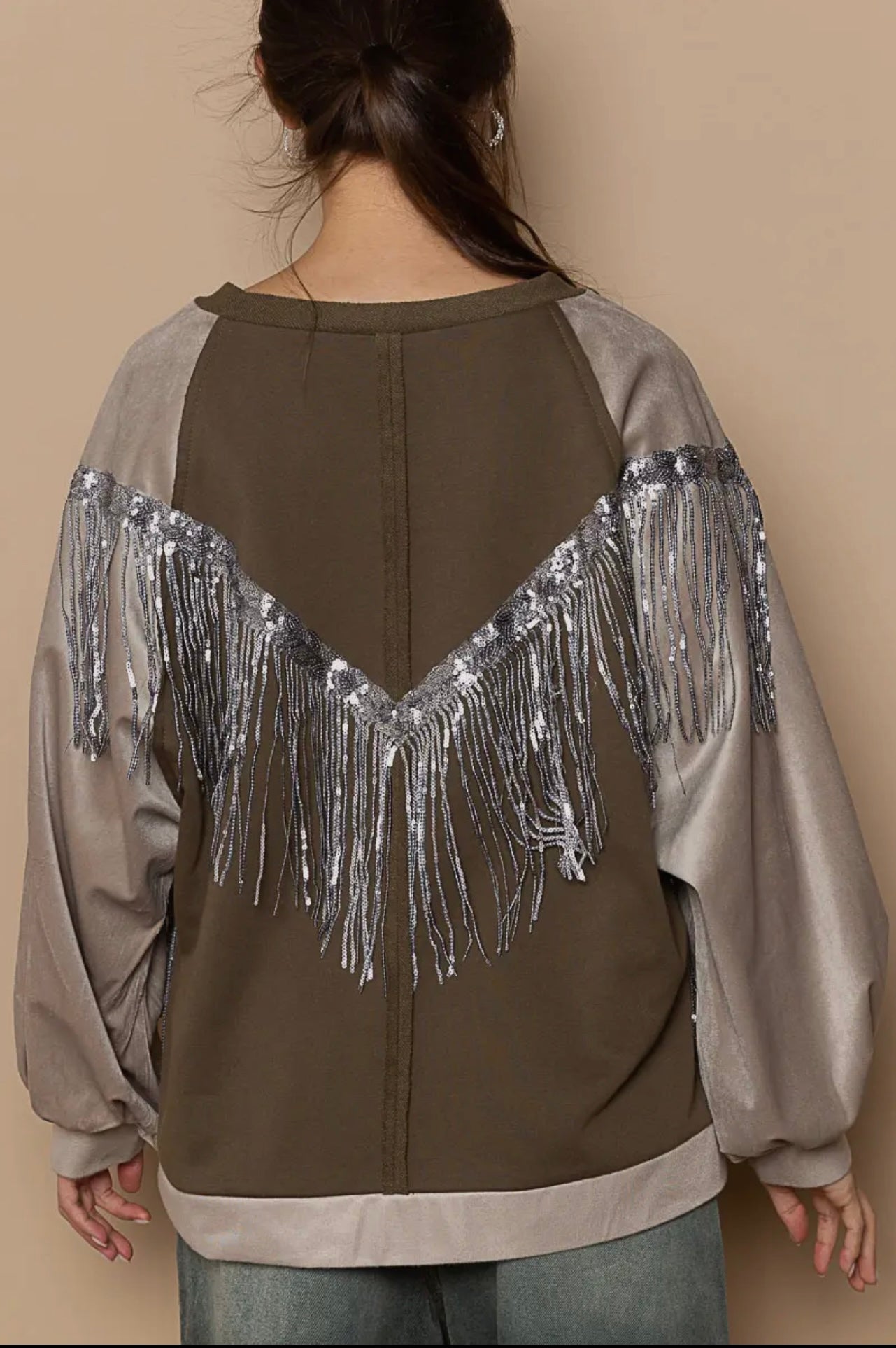 Say It With Love French Sequin Tassel Top