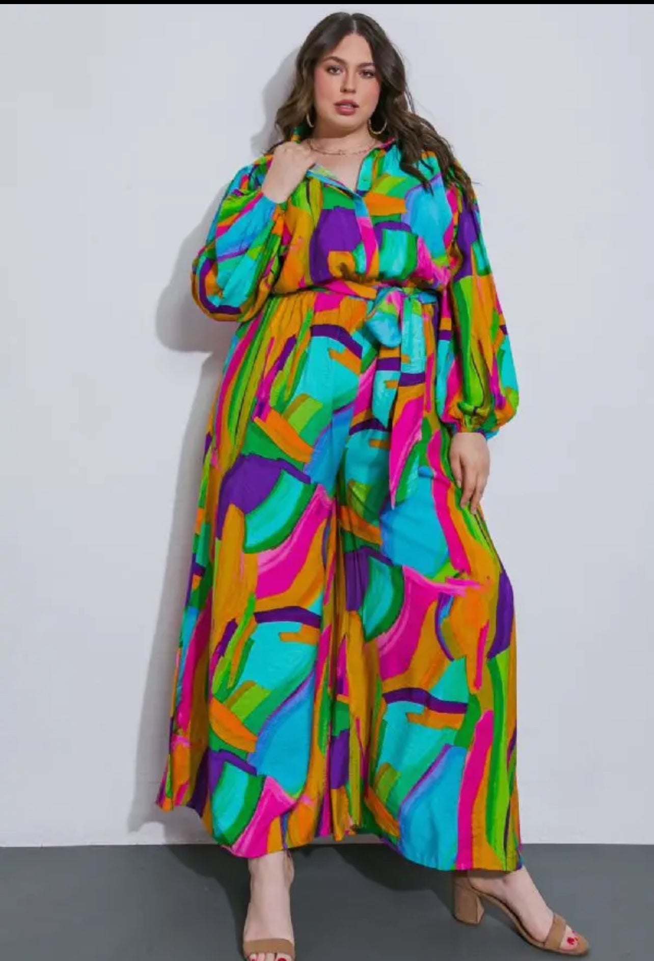 Sarfari- Green Pink Jumpsuit