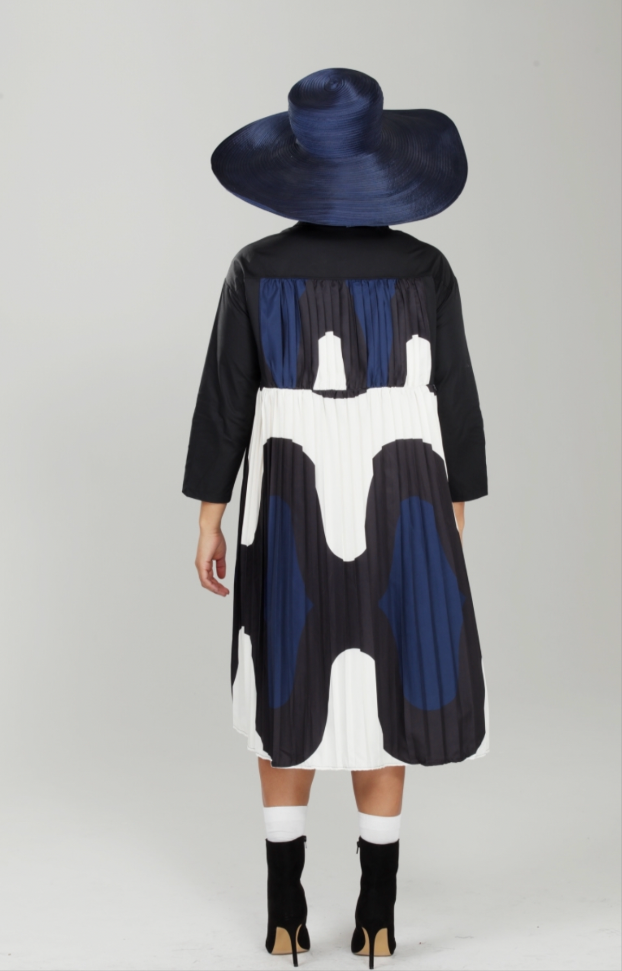 Black and Blue Abstract Design Dress_One Size Fits up too 1X