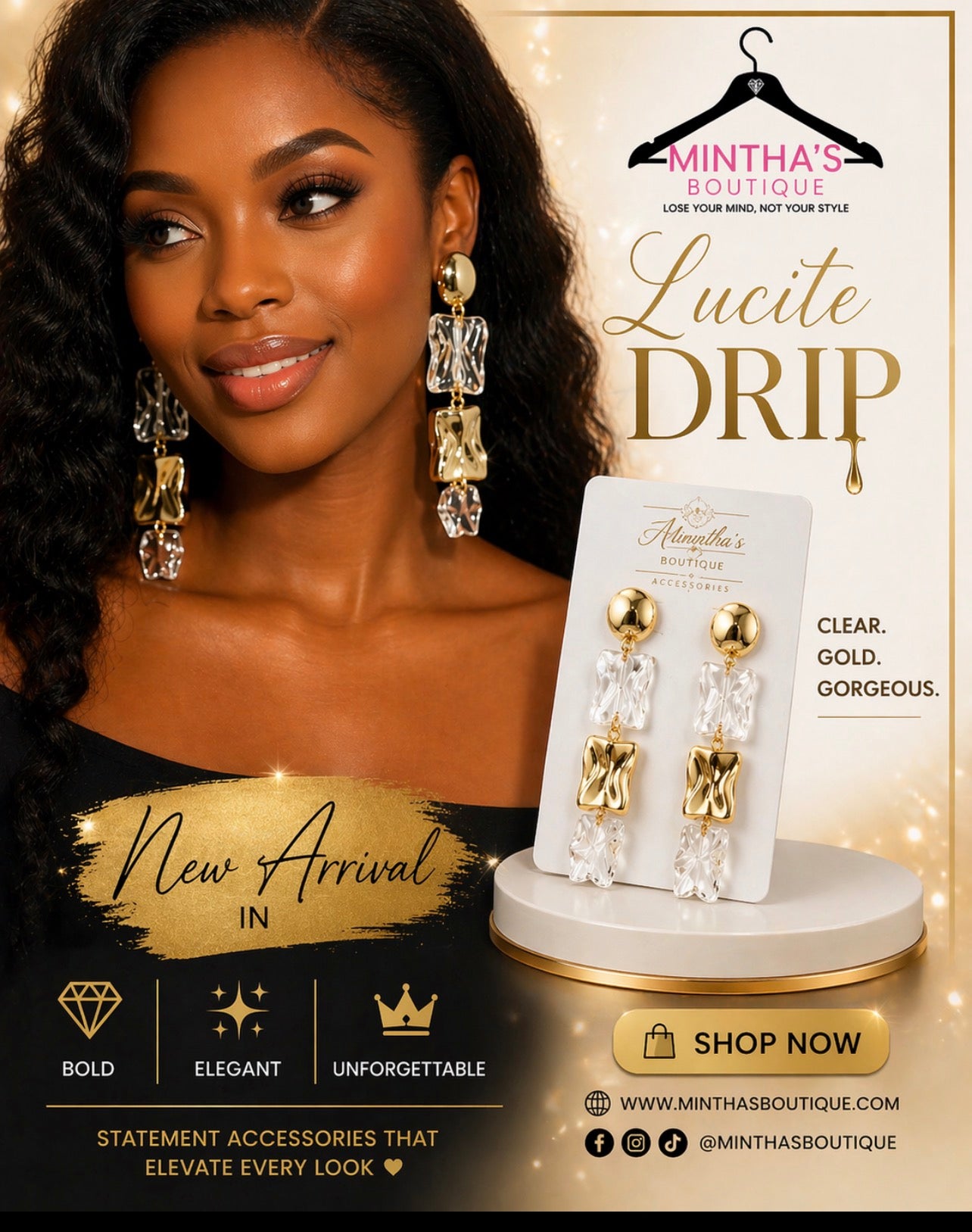 Lucite Drip Earring
