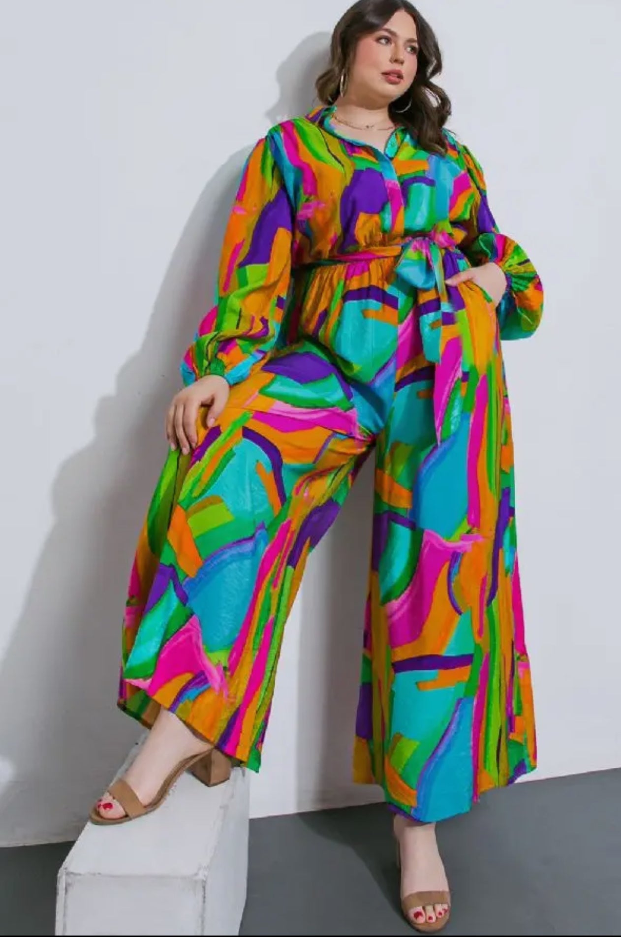 Sarfari- Green Pink Jumpsuit