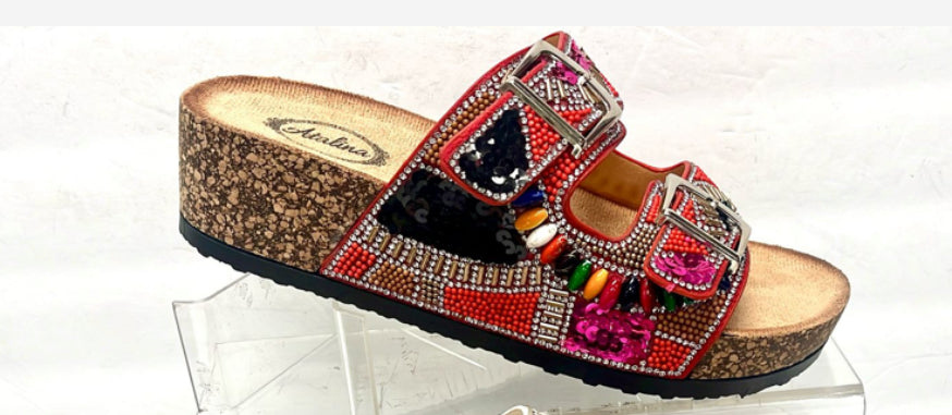 Georgia Multi Color Sandal_Red 10