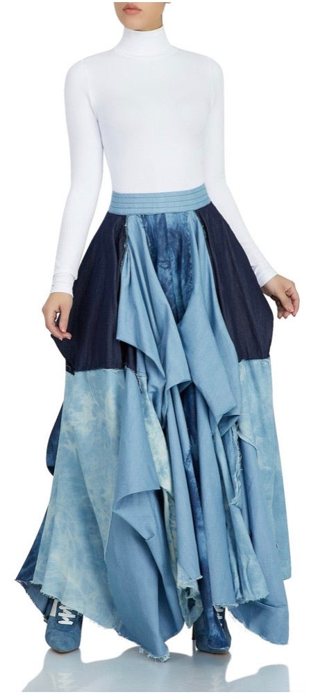 Denim Multi Layer Skirt