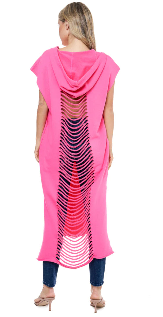 No Drama Distressed Maxi Sweatshirt/Dress