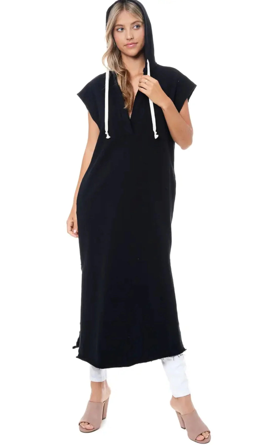 No Drama Distressed Maxi Sweatshirt/Dress