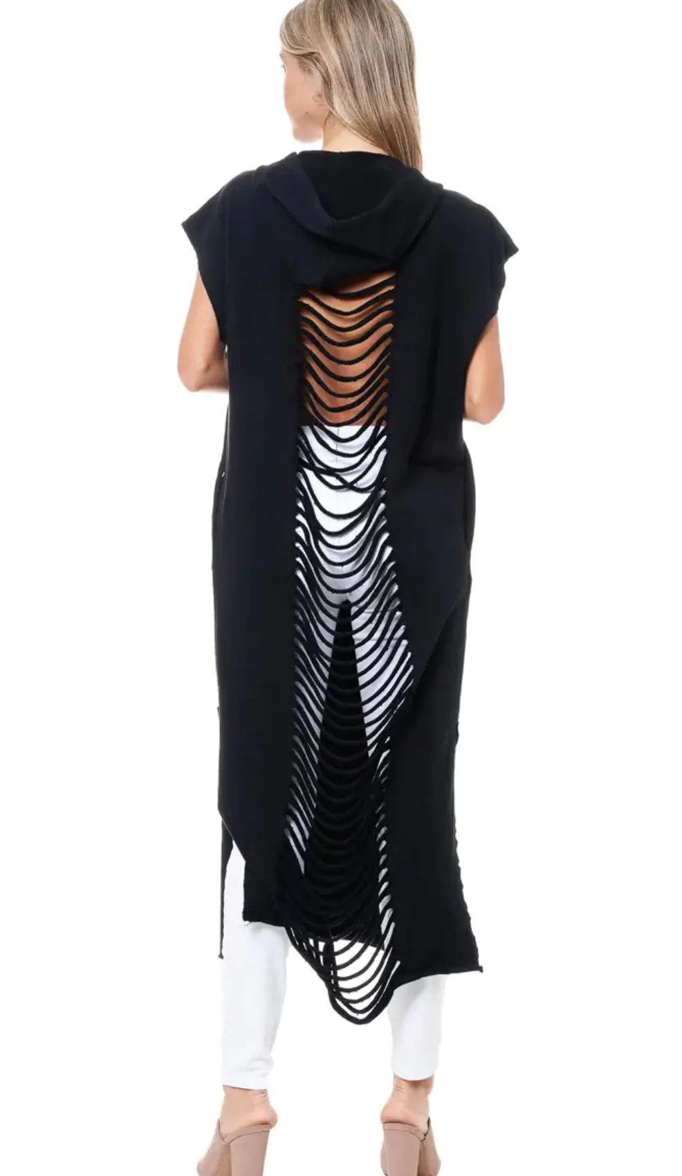 No Drama Distressed Maxi Sweatshirt/Dress