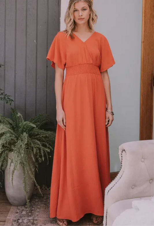 Simple Chic Dress_Orange