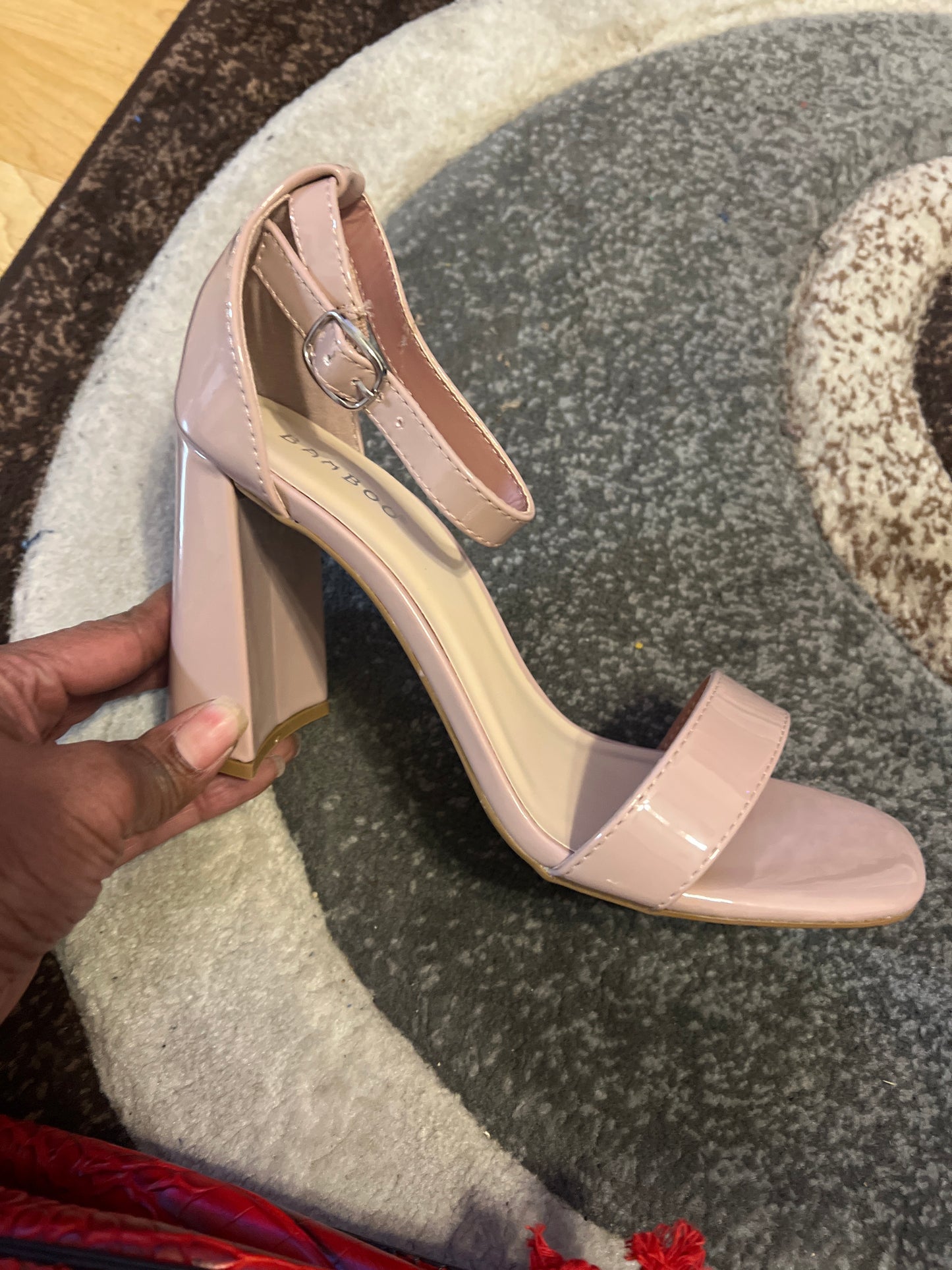 Nude Patent Sandal
