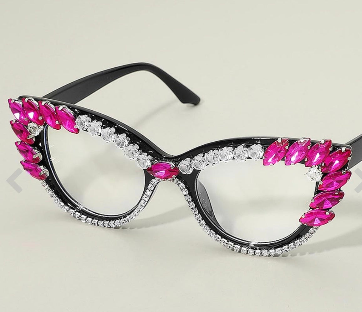 Aspen Cat Eye Rhinestone Glasses