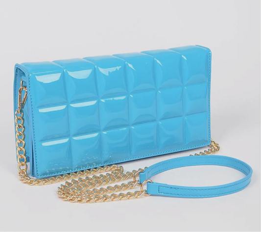 Patent  Effect Embossed Crossbody Bag