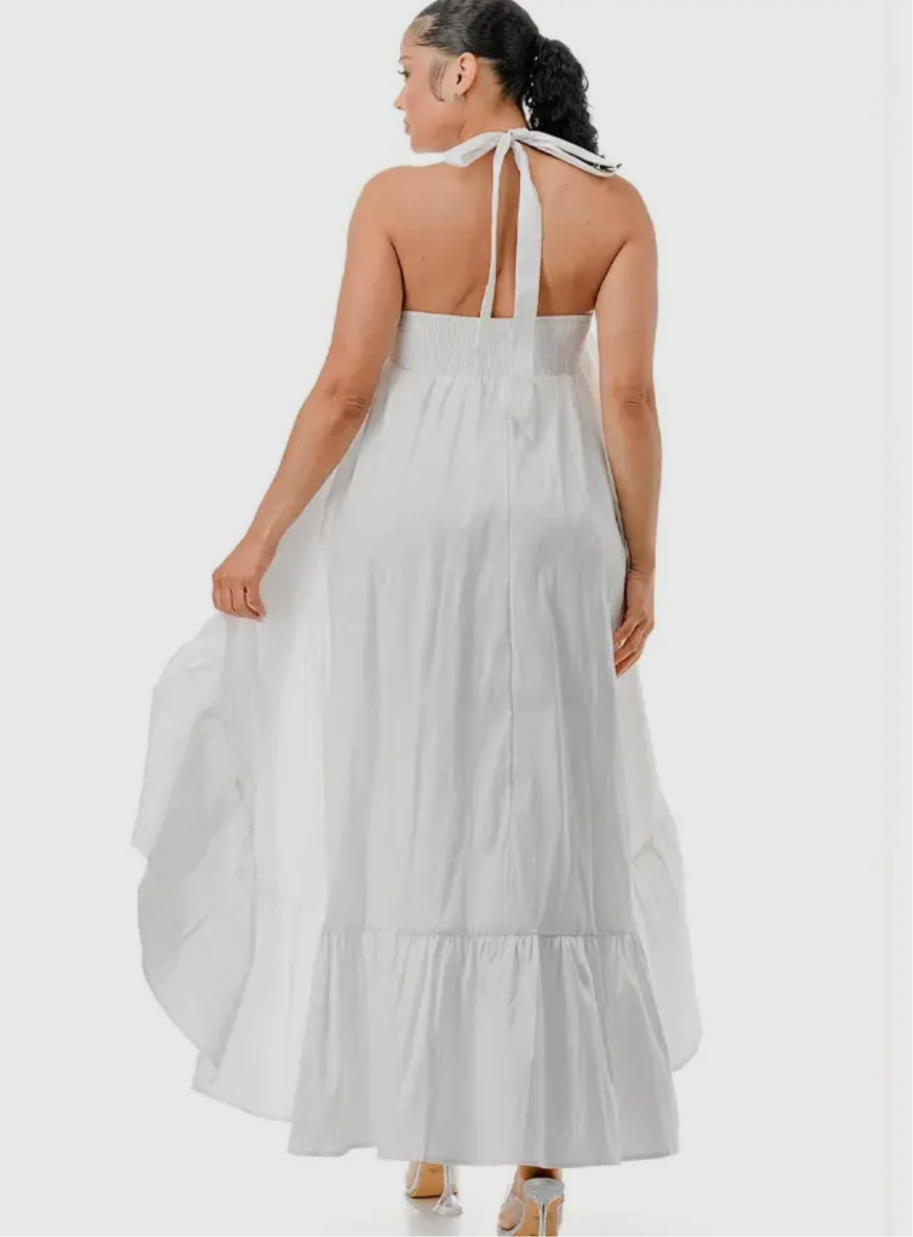 Fancy Halter Ruffle Dramatic High Low