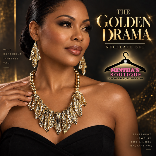 Golden Drama Mesh Chain Metal  Necklace