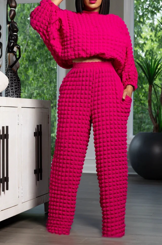 My Bubble 2pc Pant Set_Fuschia XL