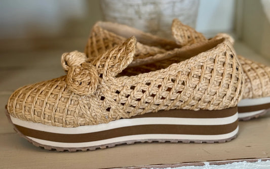Nessa Natural Woven Loafer w/Bow