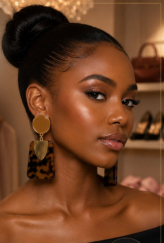 Bold Geometric Drop Statement Earrings