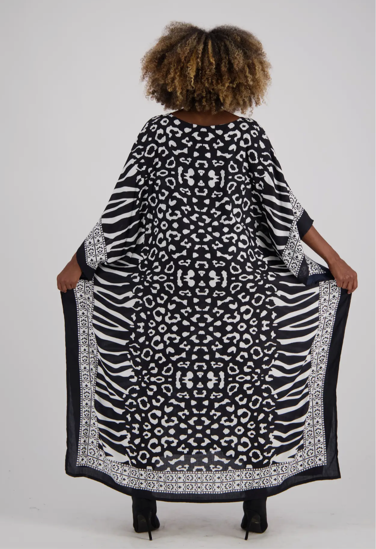 ZEBRA PRINT RAYON KAFTAN