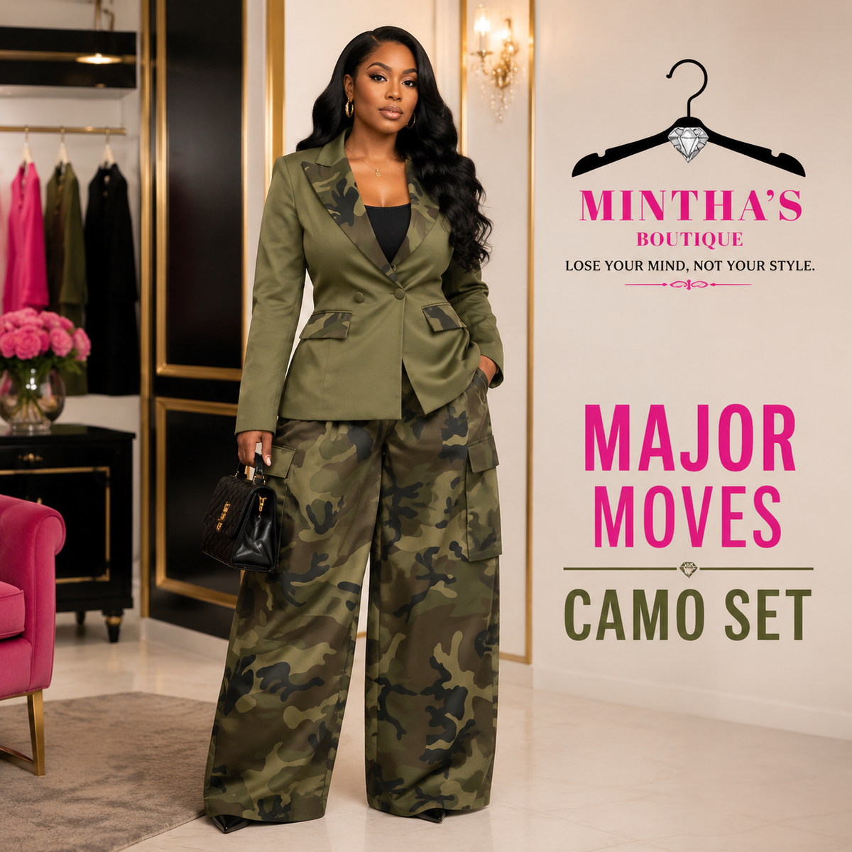 Major Move Camo 2pc Pants Set
