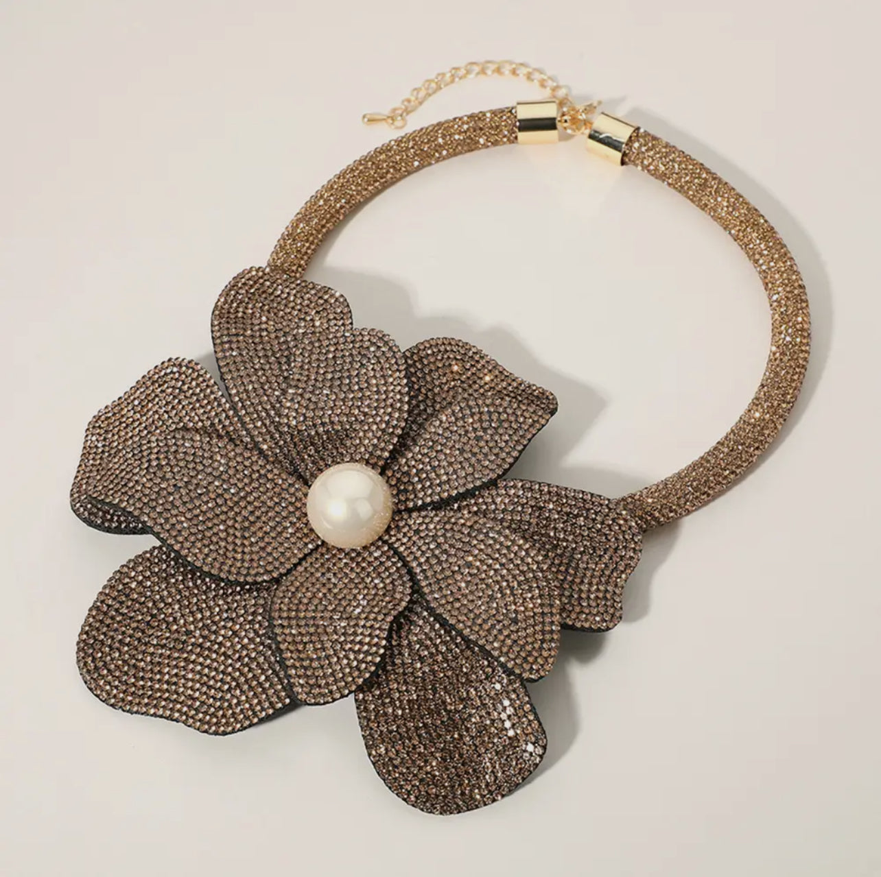Bling Oversized Flower Necklace