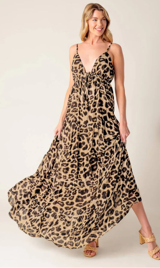 Beach Bum Leopard Maxi Dress