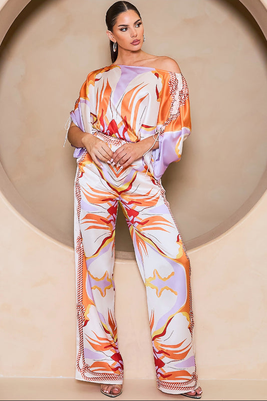 Sasha 2pc Satin Pant Set
