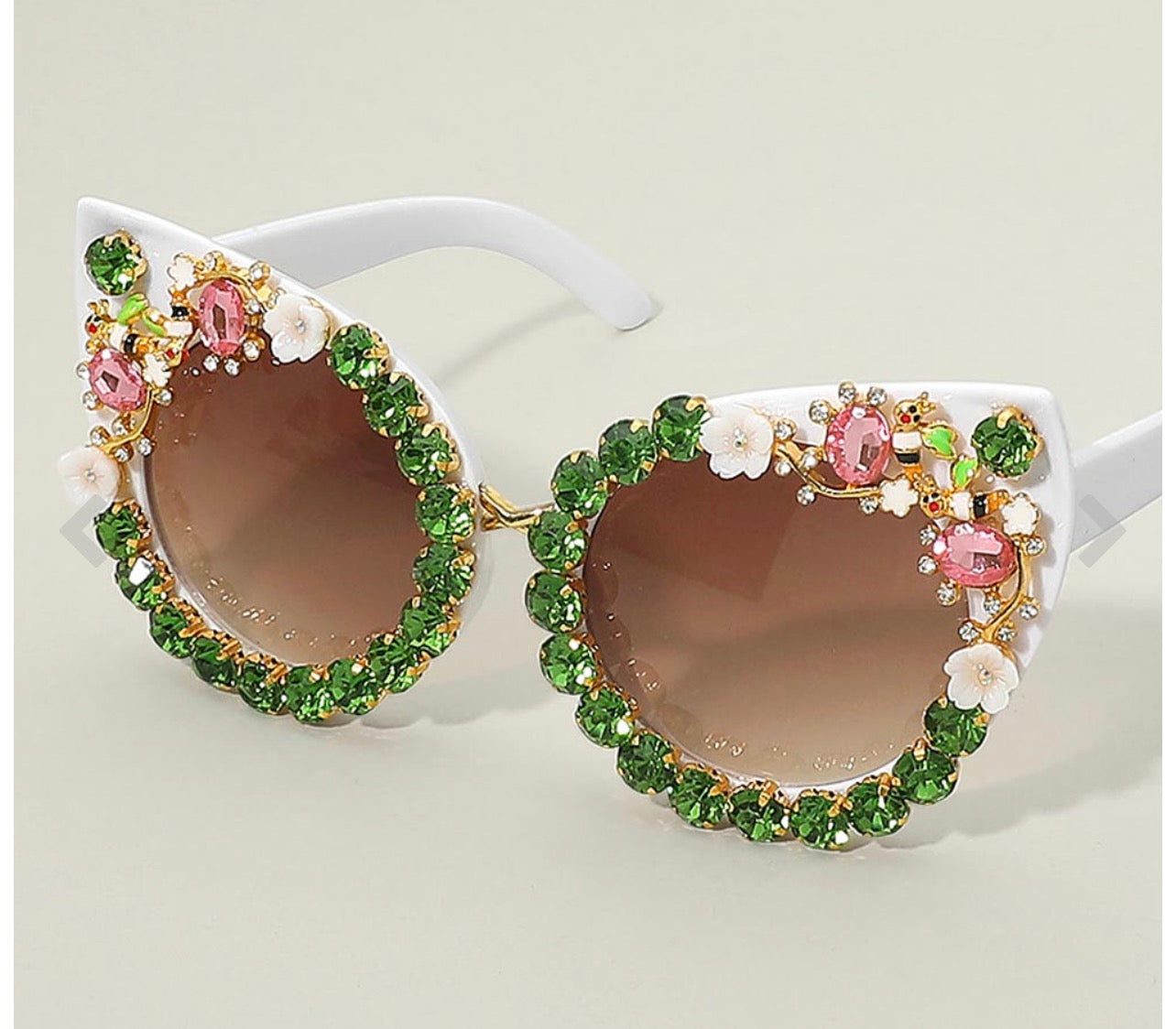Floral Vine Embellished Cat Eye and Fashion Sunglasses