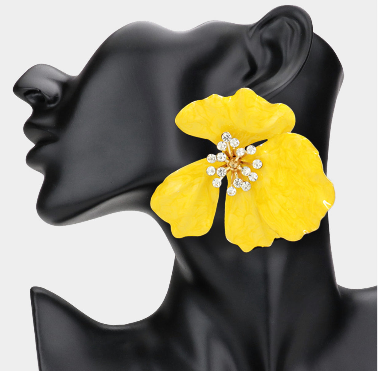 Oversized Stone  Petal Flower Earring