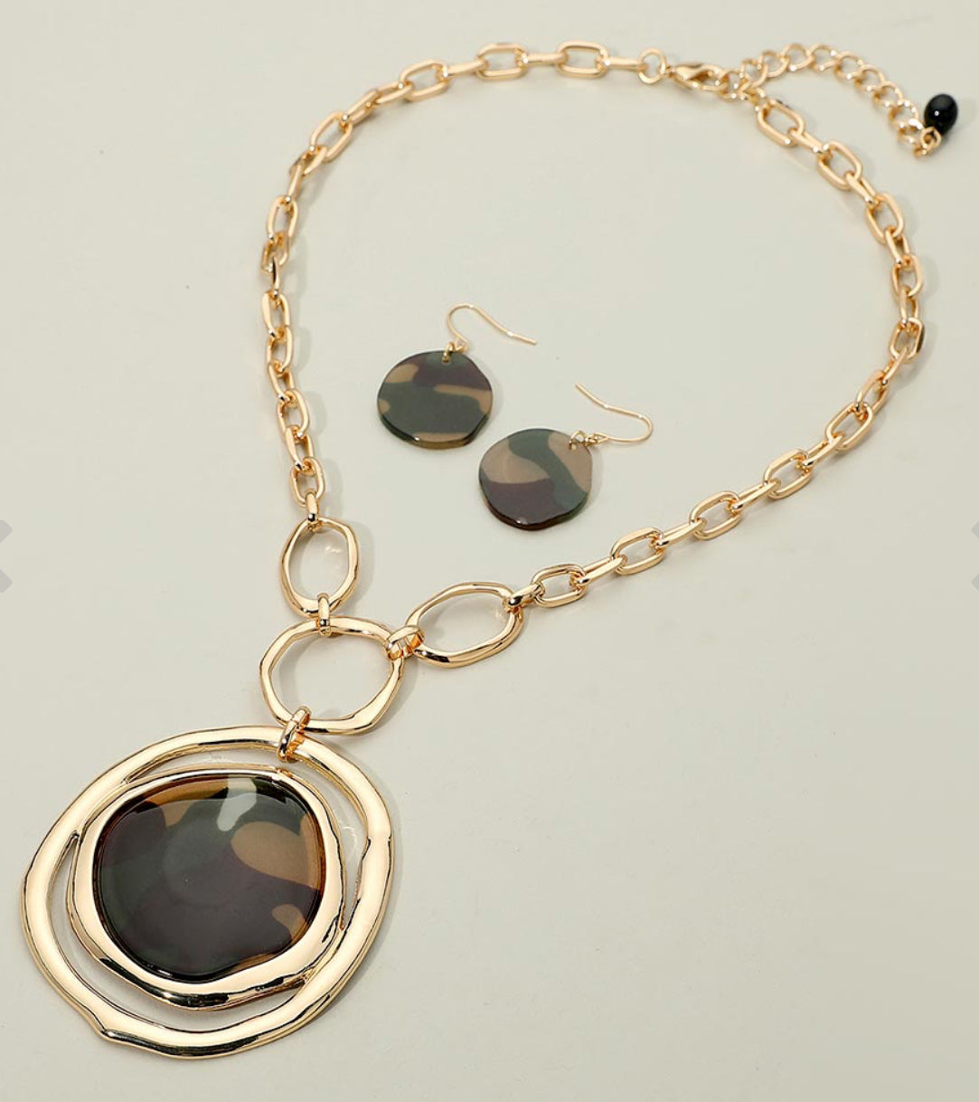 Bold Glitter Abstract  Statement Necklace