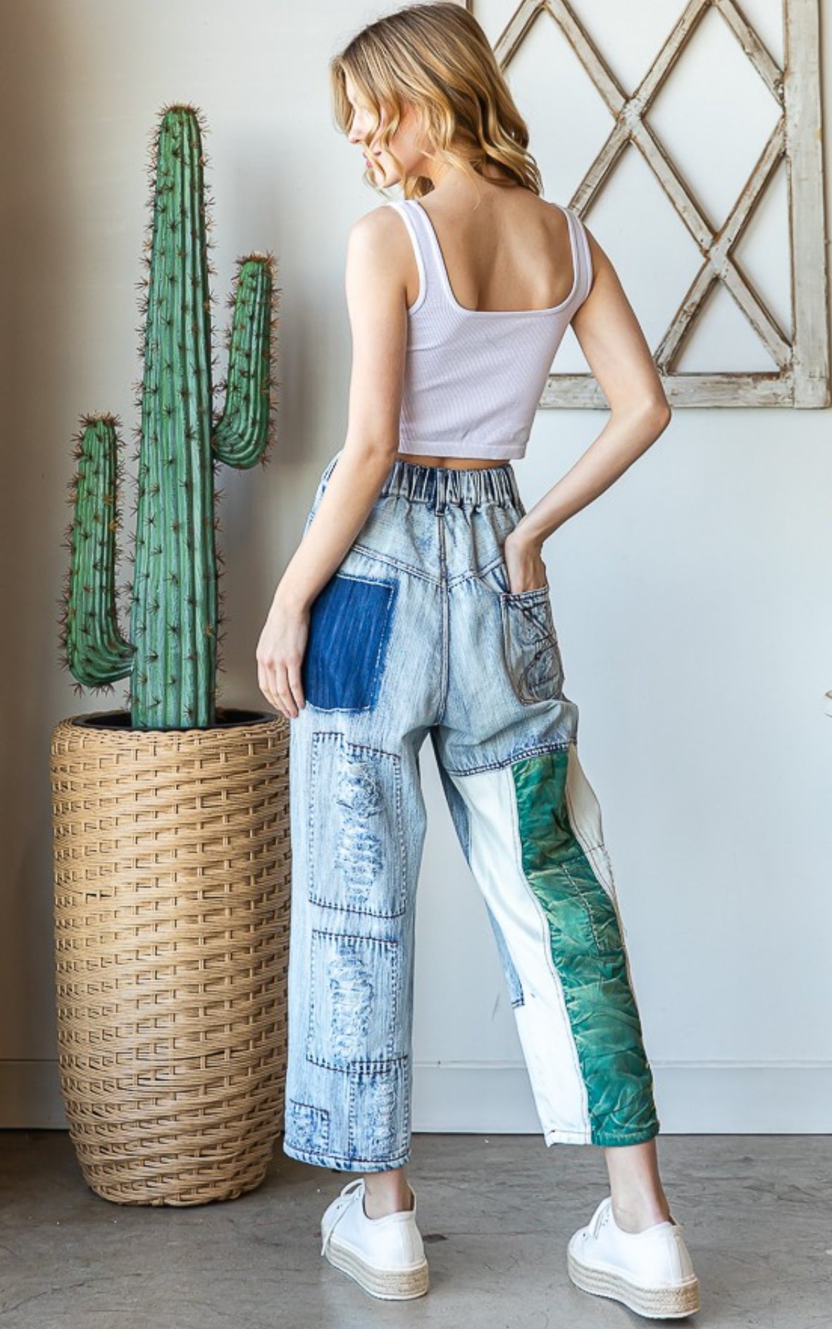 PATCHED IT UP I DISTRESSED JEANS