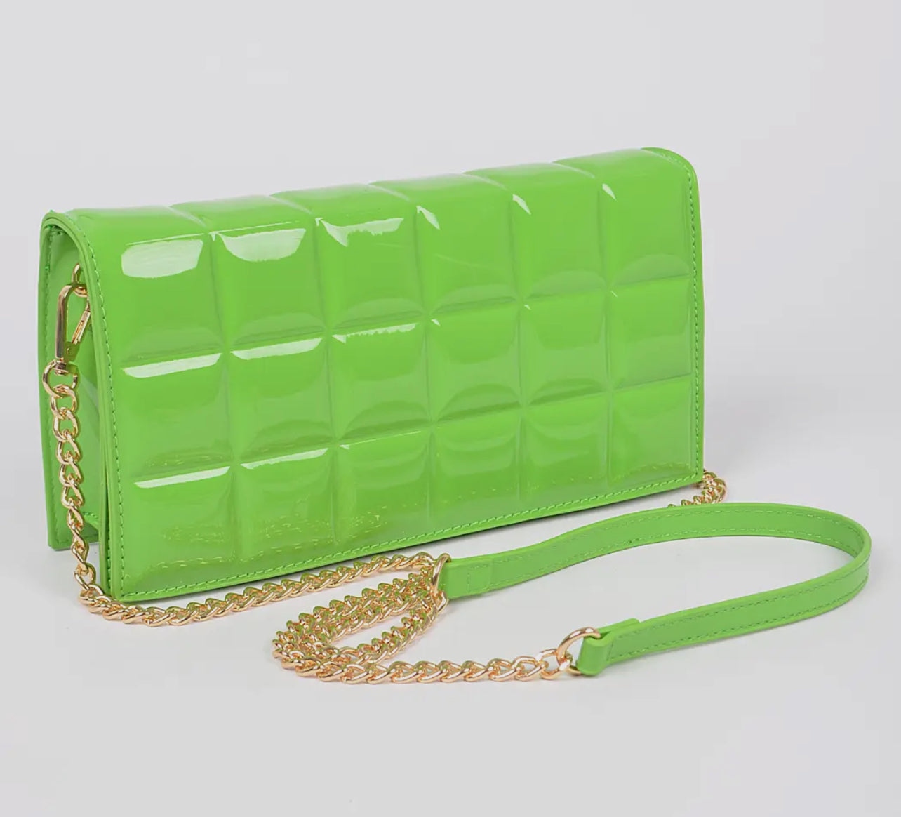 Patent  Effect Embossed Crossbody Bag