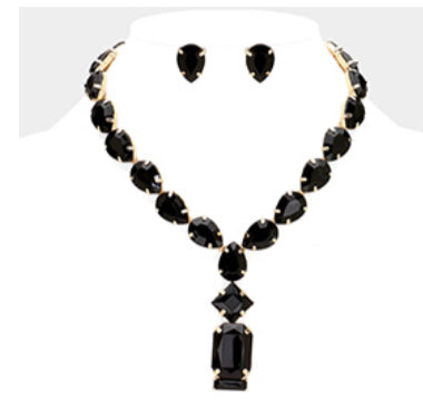 Emerald Cut Stone Link Necklace