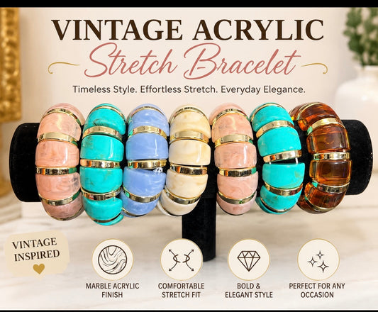 Vintage Acrylic Stretch Bracelet
