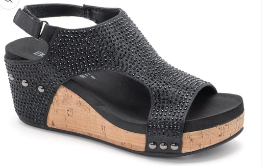 Carley Crystal Wedge_Black