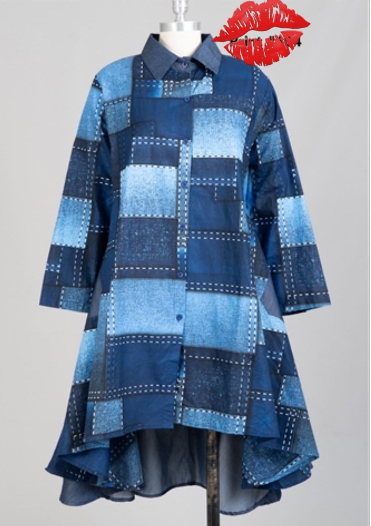 Diva Denim Block Hi Low Shirt/Dress