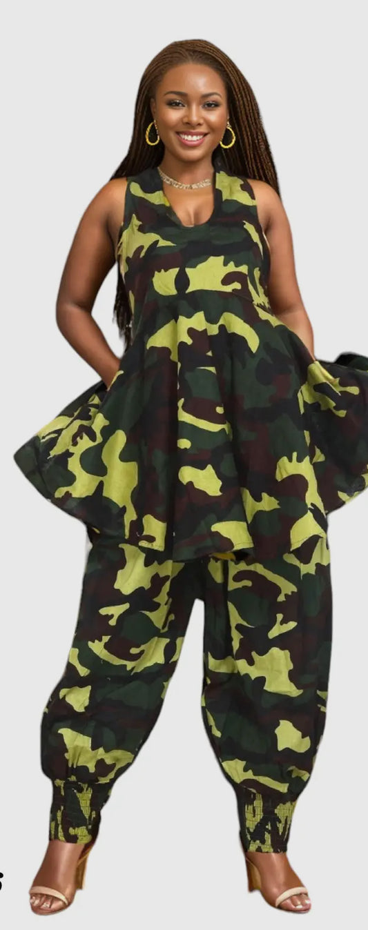Lena Halter Camo Pant Set_One Size Fits up To 1X