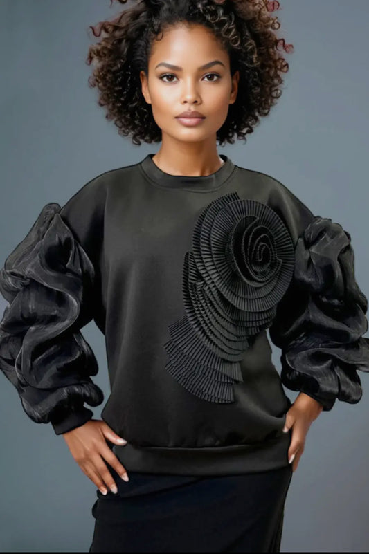 Black Beauty Oversized Long Sleeve Sweater Top