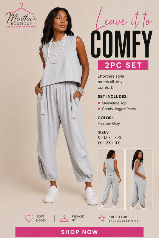 Leave it to Comfy 2pc Set _Heather Grey