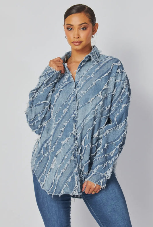ALL TORN UP DENIM JACKET