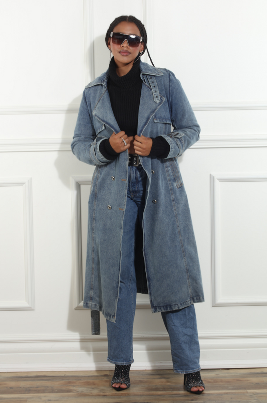 Blueberry Denim Maxi Jacket