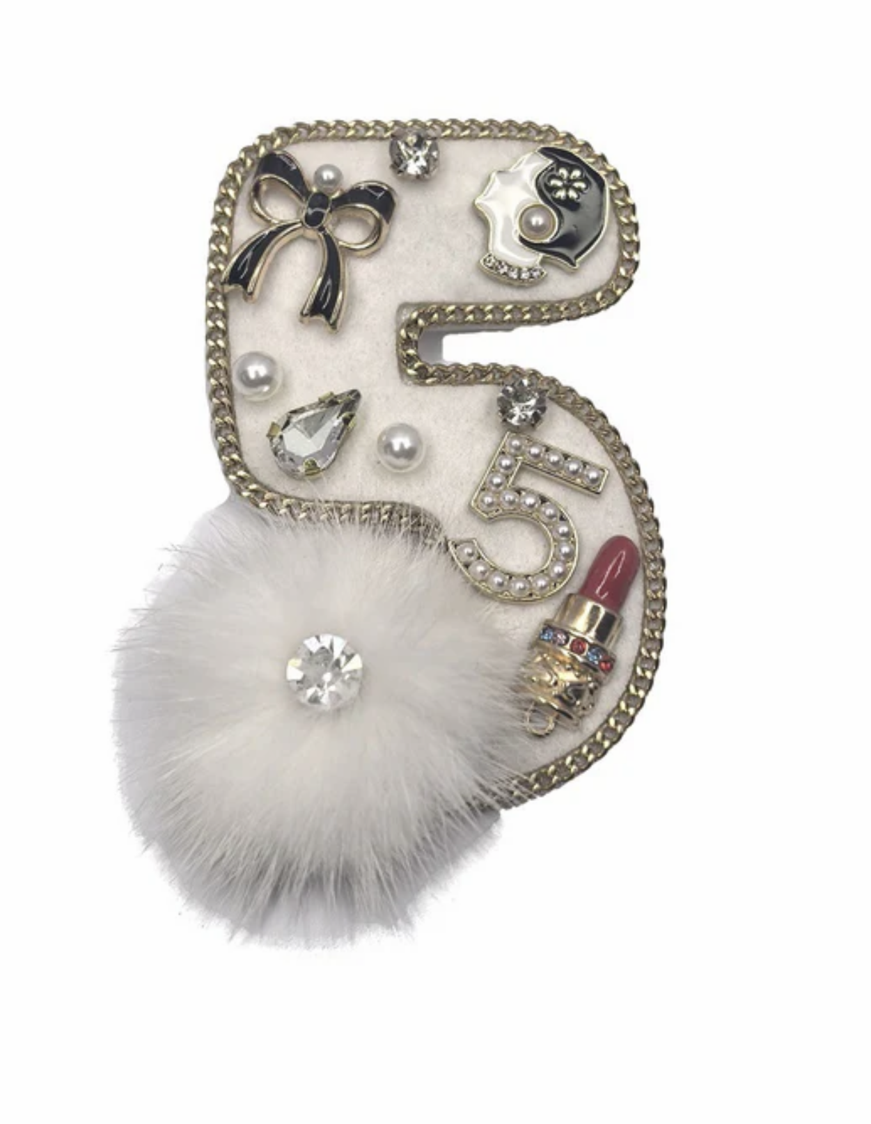 Large 5 Brooch