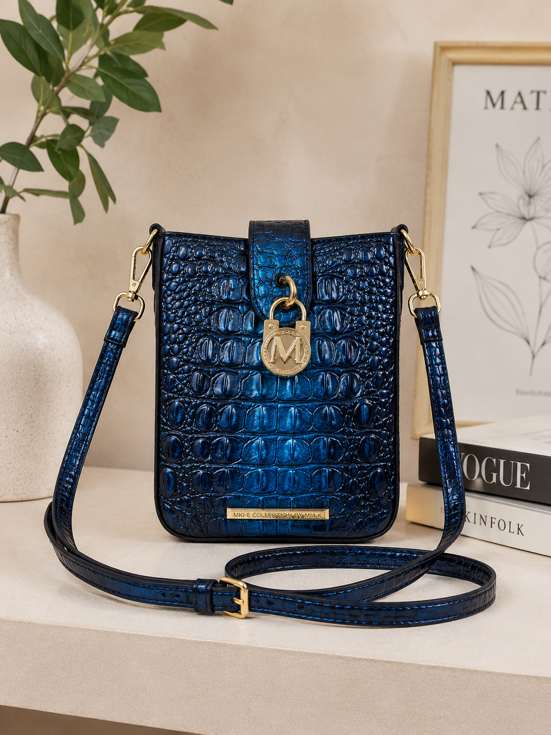 Crossbody Faux Crocodile Alligator Green