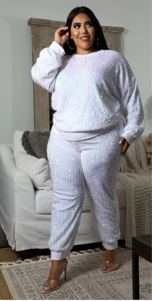 Dazzling Diva  Sequence Jogger Set _White Or Black