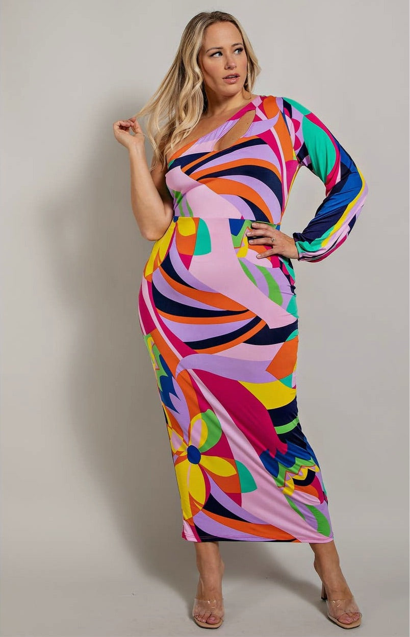 Jensen One Shoulder Dress 3X ONLY
