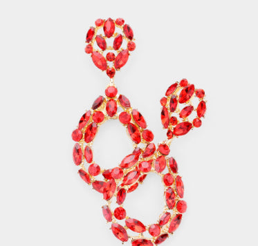 Round Cluster Open Teardrop  Earrings