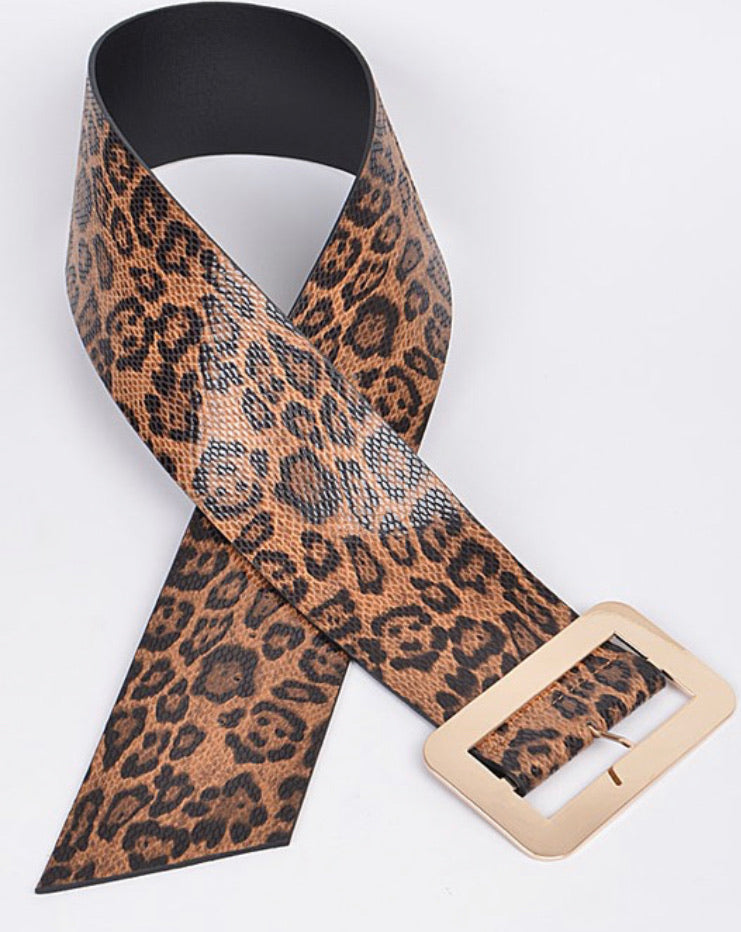 Leopard Big Buckle Belt